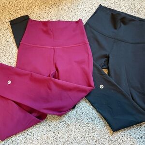 lululemon athletica Burgundy and Black Leggings